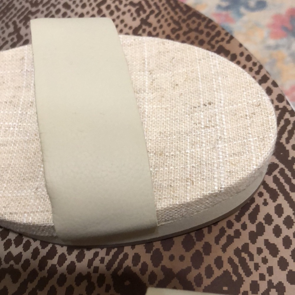 NWOT Splendid Cream Canvas Ankle Strap Sandals - Picture 6 of 12